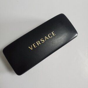 VERSACE Sunglasses Case Eyewear Case Black Gold Black felt interior Like New